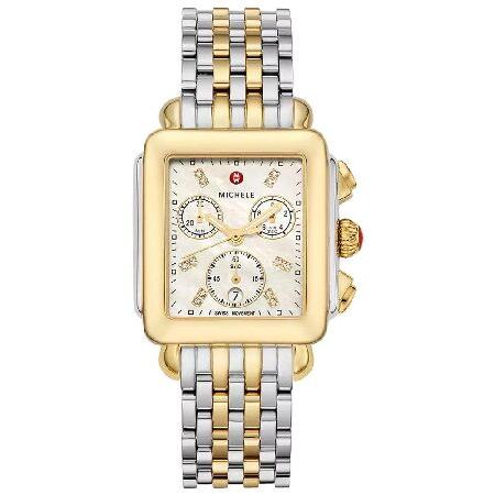 MICHELE Deco Chronograph Date Two-Tone Stainless S...