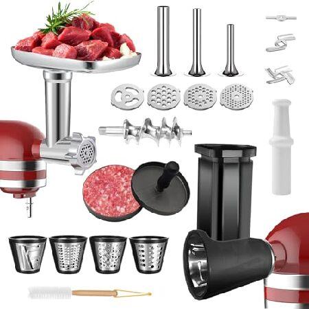 KitchenAidスタンドミキサー用ミートグラインダー＆スライサー シュレッダーアタッチメント K...