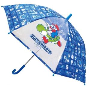 ラッピング不可 スーパーマリオ キッズ傘50cmセミオートろくろ [073681]の商品画像