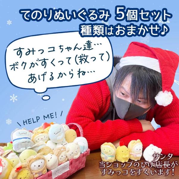 3908 福袋 種類おまかせ すみっコすくい（救い） すみっコぐらし てのりぬいぐるみ ５個セット ...