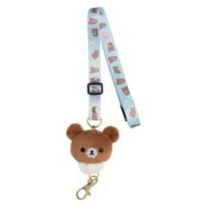 リラックマ ぬいぐるみリールネックストラップ★チャイロイコグマの大きくなりたいな★