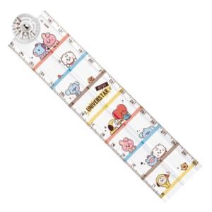 BT21 分度器付き折り定規 SKETCH ボーダー  [018693]