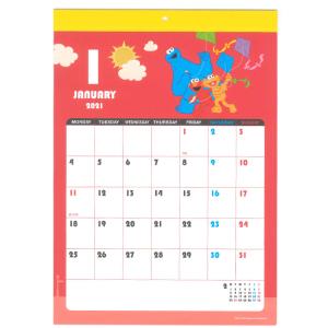 セサミストリート 2021年カレンダー ウォール シンプルカラー セール ラッピング不可