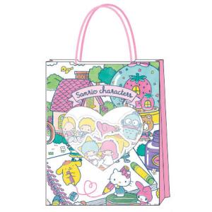 サンリオキャラクターズ ペーパーバッグ入シール ミックス ラッピングデザイン sanrio レトロ ラッピングペーパー風 かわいい 702995