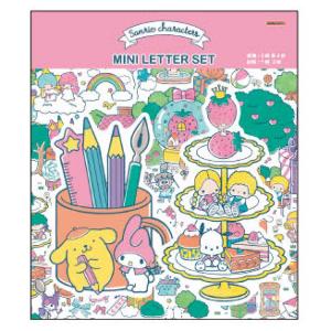サンリオキャラクターズ ダイカットミニレター ミックス ラッピングデザイン sanrio レトロ ラッピングペーパー風 かわいい レターセット702957