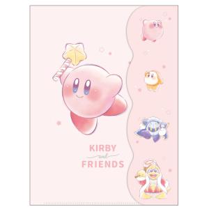 星のカービィ ダイカットカバー付き2ポケットクリアファイル カービィ＆フレンズ CUTE MODEL kirby A4 見開き2ポケット マジックテープ 026352｜cast-shop