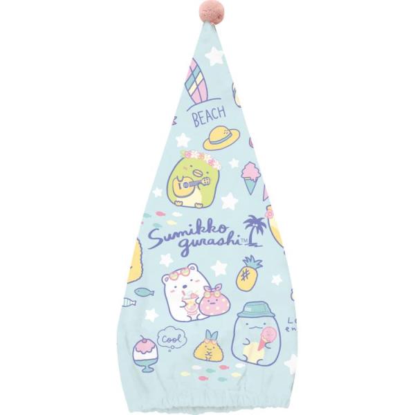 すみっコぐらし キャップタオル CM42001　ブルー　穴あき　タオルキャップ　スイミング　水泳 セ...