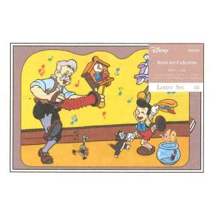 ピノキオ ダイカットレターセット 713823 レトロアートコレクション 封筒 手紙 ダイカット便箋 復刻アート企画 Pinocchio｜cast-shop
