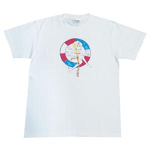 水森亜土 半袖Tシャツ うきわ WH 280803 サマーシリーズ Ado Mizumori｜cast-shop