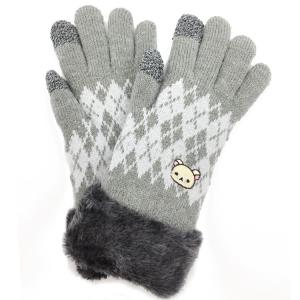リラックマ ワンポイント刺繍スマホ対応手袋 コリラックマ フェイス 007449 ウインターアイテム レディース｜cast-shop