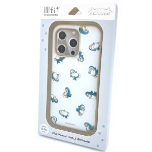 mofusand IIIIfit iPhone15Pro対応ケース 総柄 110363 モフサンド もふもふにゃんこ ぢゅの クリームベージュ｜cast-shop