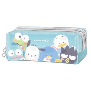 はぴだんぶい ツインファスナーペンケース 226376 むぎゅっと SANRIO サンリオ ばつ丸 ハンギョドン サム ペックル ポチャッコ けろっぴ｜cast-shop