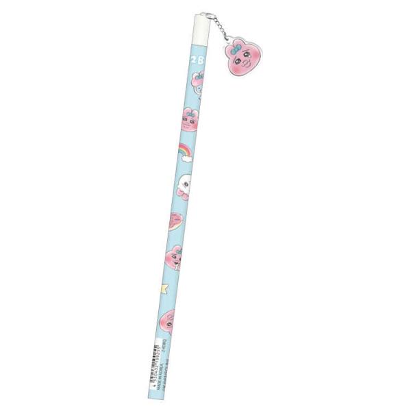 おぱんちゅうさぎ アクリルチャーム付き鉛筆2B ブルー えんぴつ 筆記具 筆記用具 マスコット付き ...