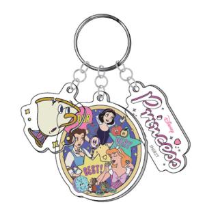 ディズニープリンセス 3連アクリルキーホルダー 集合 アクリルマスコット キーホルダー 763491｜cast-shop