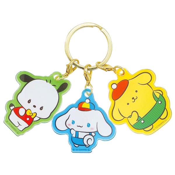 サンリオキャラクターズ 3チャームキーホルダー B 222544 レトロポップ SANRIO ポチャ...