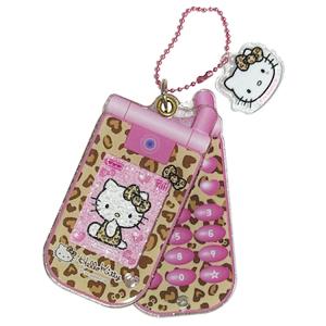 ハローキティ スライドガラケーキーホルダー ヒョウ ピンク 985385