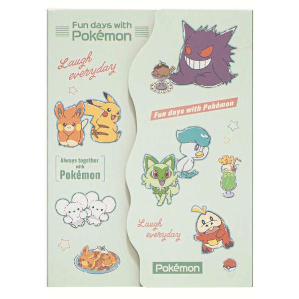 ポケットモンスター ダイカットカバー付きメモ カフェロゴ整列 めも メモ紙 メモ帳 メッセージ 伝言...