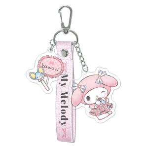 ハローキティ ストラップチャーム ピンク フェイスパーツ付き