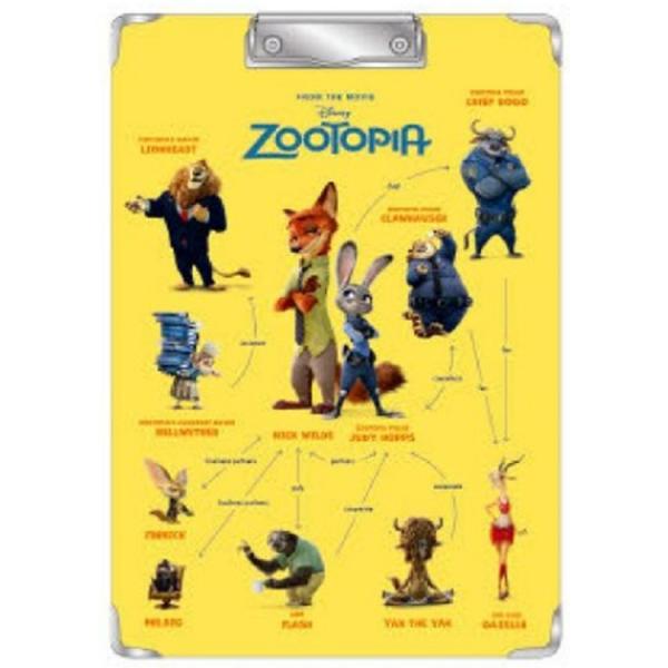 ズートピア クリップボードA4 ディズニーキャラクター相関図