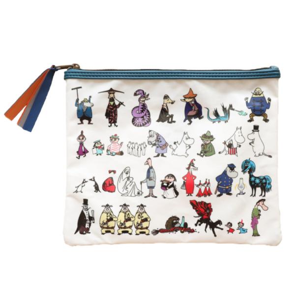 ムーミン オールスターフラットポーチ WH ホワイト ムーミン小説出版80周年 641769