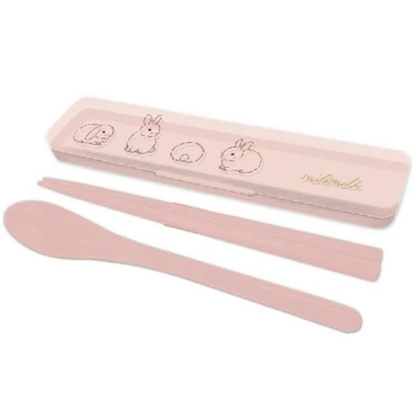ミリミリ 抗菌 箸&amp;スプーンセット ウサギ 990849