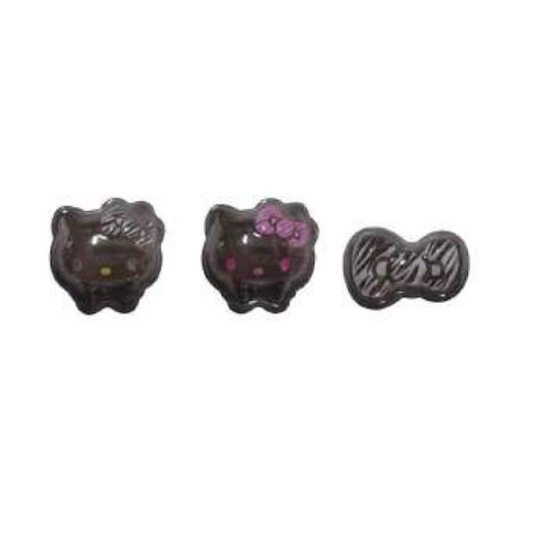 ハローキティ マルチデコパーツ 3P ゼブラ柄 ブラック ぷっくりパーツ デコ デコレーション ネイ...
