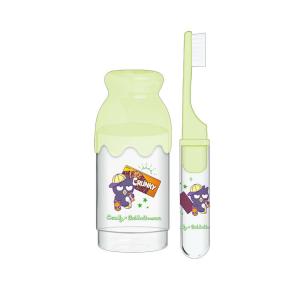 ロッテのお菓子×バッドばつ丸 ミルク瓶型はみがきセット 歯ブラシ ハミガキ 歯磨き コンパクト 持ち運び ロッテ×サンリオキャラクターズ 343981