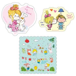 水森亜土 メモパッド シール付 ピンク 405481 Ado Mizumori 亜土ちゃん