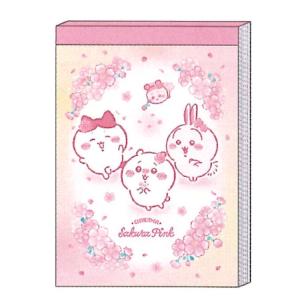 ちいかわ メモミニ サクラ ちいかわ&ハチワレ&うさぎ めも メモ帳 メモ紙 メッセージ 伝言 Sakura Pink 050072