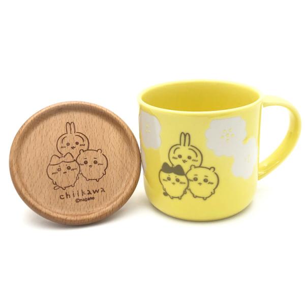ちいかわ 木製コースター付マグ イエロー 136928 ハッピーブロッサム