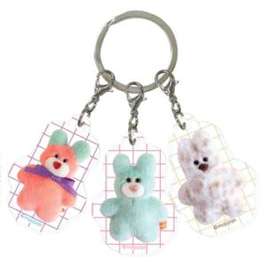 mojojojo 3連アクリルキーホルダー rabbits 352168 モジョジョジョ 尾崎歩美 ぬいぐるみ作家