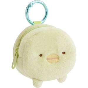 【10月中旬以降〜出荷】すみっコぐらし ぬいぐるみミニポーチ ぺんぎん? カラビナ付 グリーン