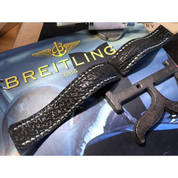 ブライトリングDバックル用、20,22,24mm,シャークスキン、選べる長さ