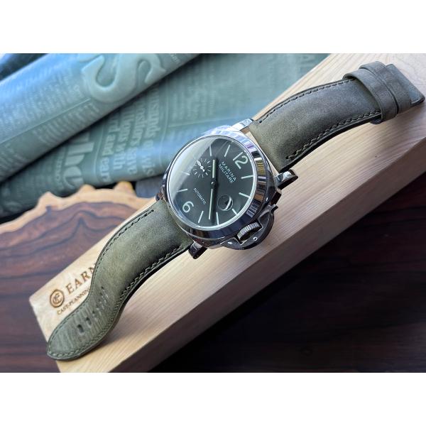 EARNEST：オーダーメイド/パネライ純正バックル用/スモークマットカーフ/ボンベタイプ/20,2...