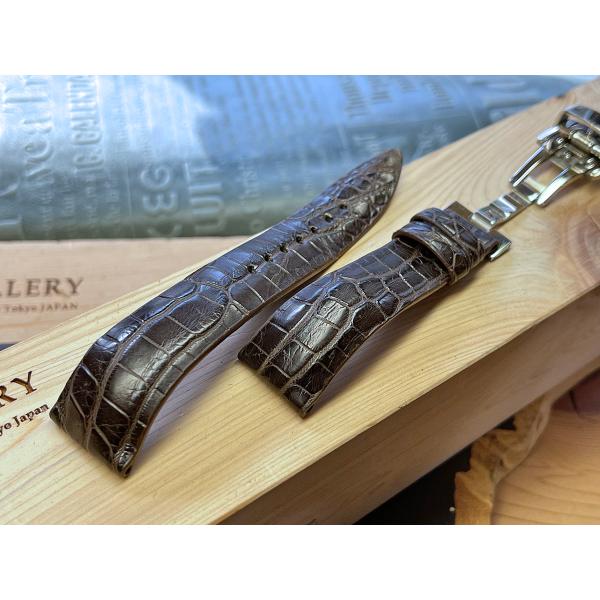 一点もの作品！20mmブラウンクロコ、繊細ブラックジャック、Dバックル付き！