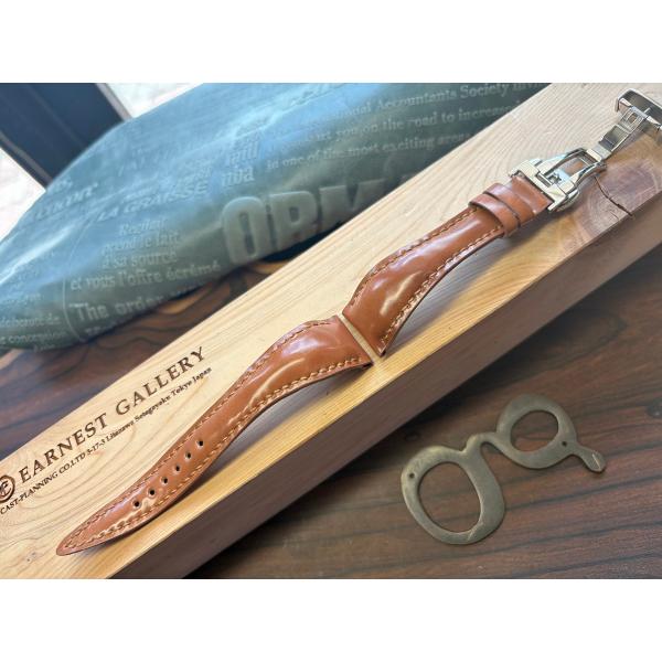 新商品！22mm、ボヘミアンスタイル、コードバンキャメル、既成Dバックル付き！