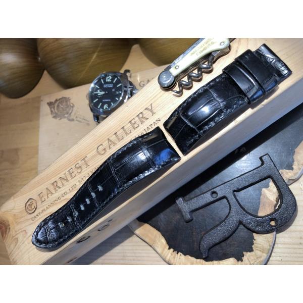 ハンドメイド/パネライ純正バックル対応【竹班26mmマットクロコ　】