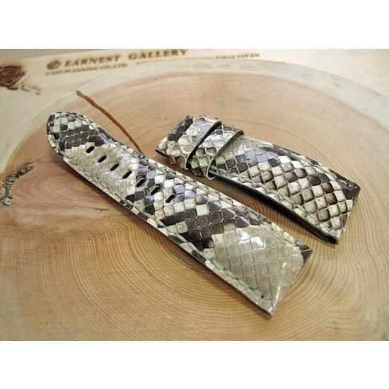 ハンドメイド/パネライ純正バックル対応ベルト/ダイヤモンドパイソン　22mm,24mm