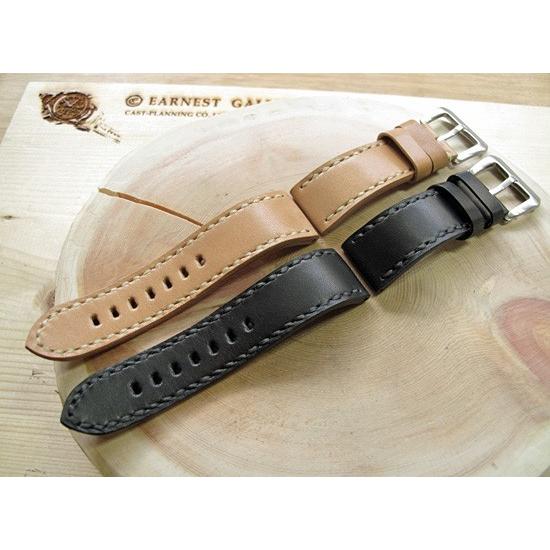 EARNEST ハンドメイド/パネライ用/栃木レザー（既成バックル付き）　22mm,24mm,26m...