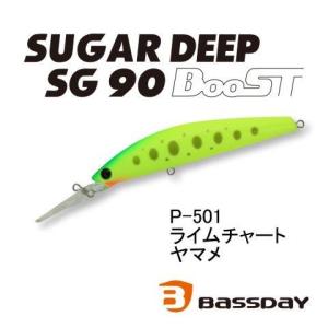 バスデイ シュガーディープ SG90F Boost P-501 ライムチャートヤマメ トラウトプラグの商品画像