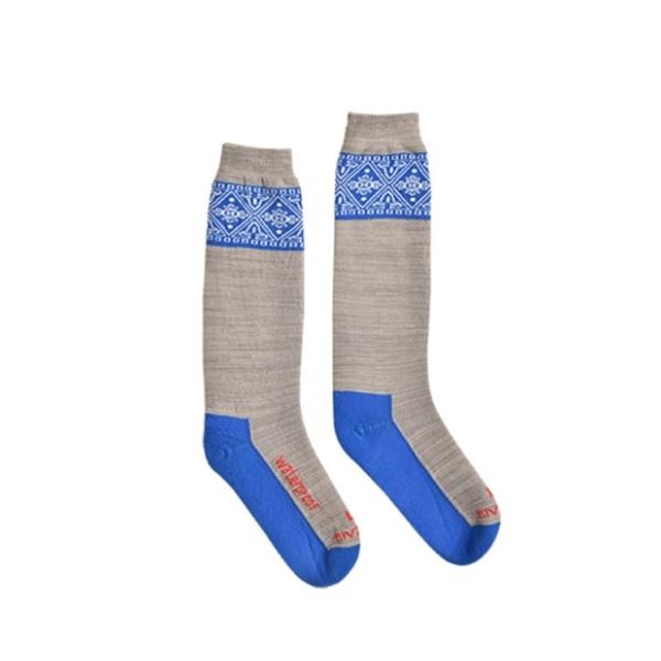 双進 靴下 5342 RV ウォータープルーフソックスロング ブルーペイズリー M