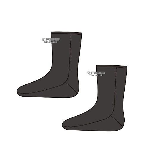 双進 8879 RBB タイタニュームソックスロング ブラック LL 靴下
