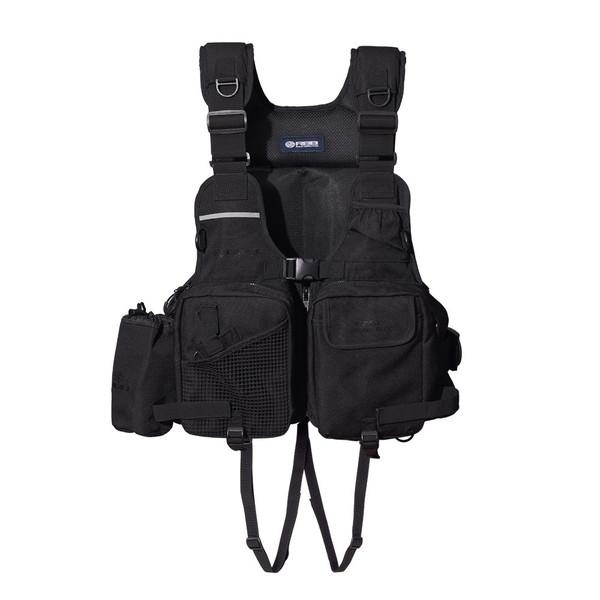 双進 ライフジャケット RBBタイドゲームベストII CA フルブラック(キャスティングオリジナルカ...