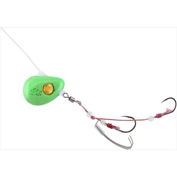 【ネコポス対象品】ジャッカル　ビンビンテンヤ鯛夢 遊動 8号 ライムグローゴールドフレーク テンヤ