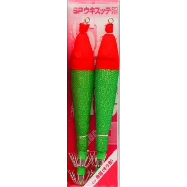 【ネコポス対象品】マルシン漁具 スッテ SPウキスッテ 4号 赤緑キラ布 (2個入)