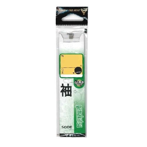 がまかつ 糸付 袖 茶 3.5号-ハリス0.4