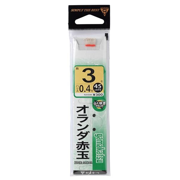 がまかつ 針 (糸付)オランダ 赤玉 3-0.4