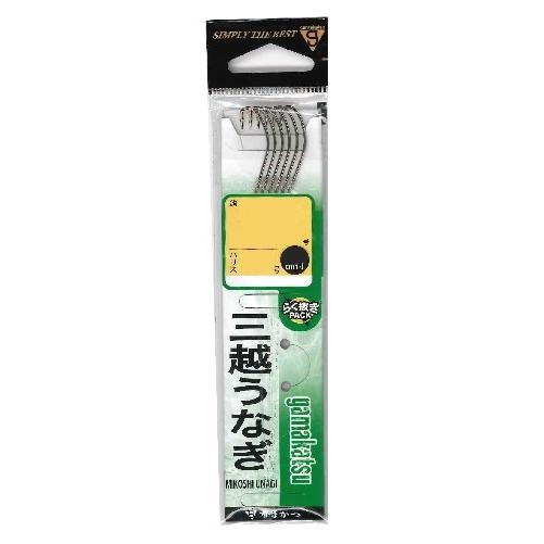 がまかつ 糸付 三越ウナギ 茶 16号-ハリス5 針