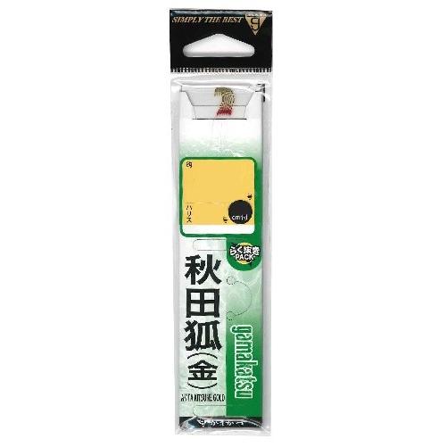 【ネコポス対象品】がまかつ 糸付 秋田狐 金 赤糸巻 2号-ハリス0.3