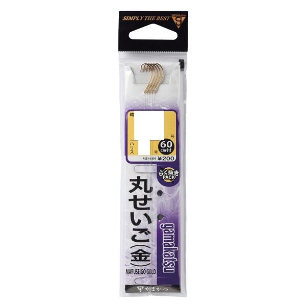 がまかつ (糸付)丸セイゴ(金) 60CM 14号-ハリス4号